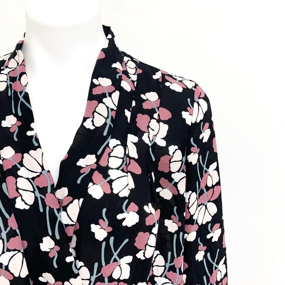 BOGO Ann Taylor Loft Purple Black Floral Blouse - Picture 4 of 6